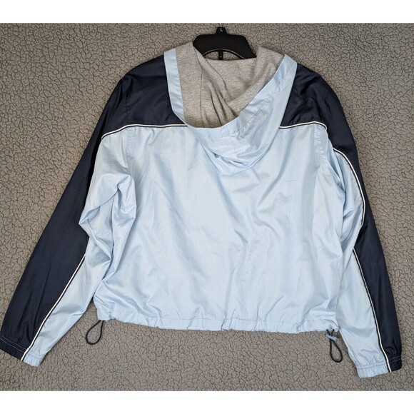 Fuda Sport Women's Blue Hooded Zip Up Lined Poly Cotton Jacket Color Block M - Picture 5 of 8